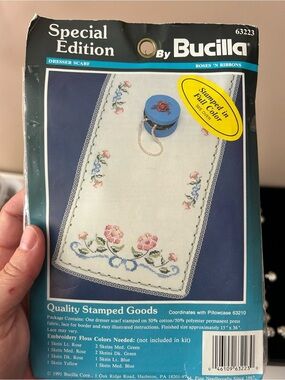4/$100 Bucilla Cream Dresser table runner pattern